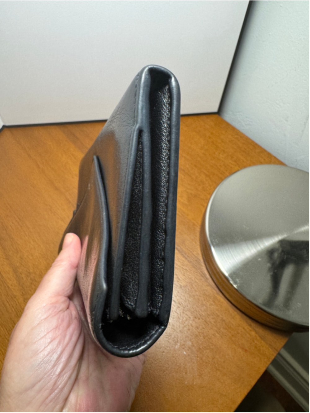 Balenciaga Black Leather Envelope Large Wallet - Picture 8 of 9